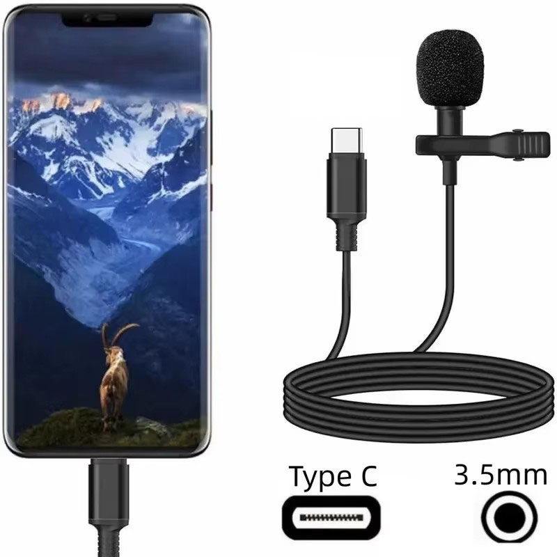 Usb C Cable - 1-5 Stück Tragbares USB-Mini-Lavaliermikrofon /3,5mm/Type-C Metall-Clip