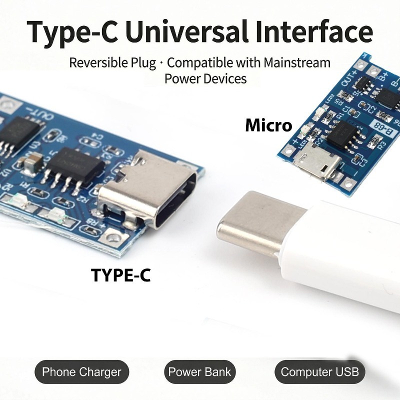 5V 3A Micro/Type-C/Mini 18650  – Tp4056 Module Bewertung und Preis